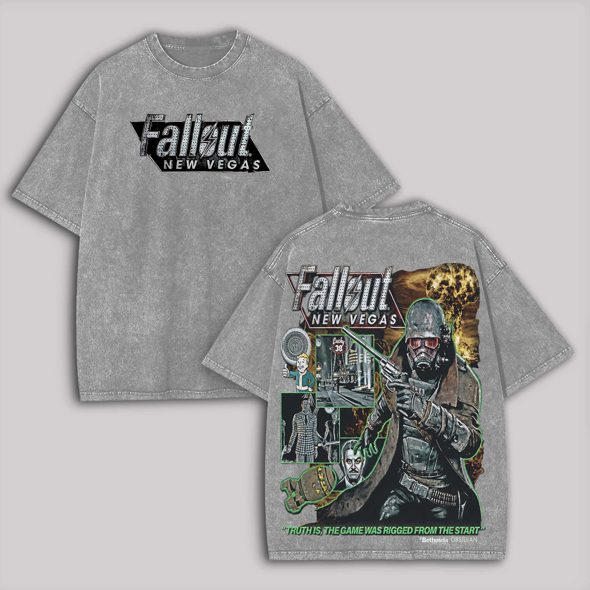Fallout: New Vegas Printed Unisex Washed T-Shirt Image - 2