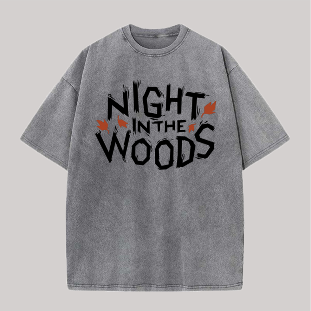 Night in the Woods Printed Unisex Washed T-Shirt Image - 1