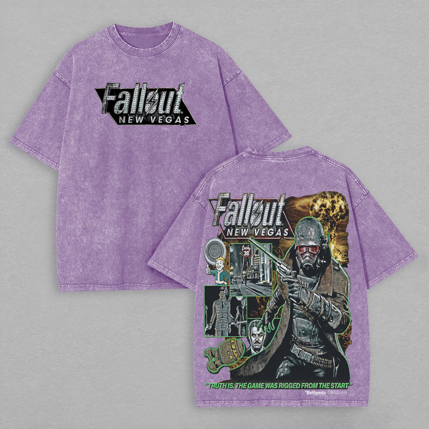 Fallout: New Vegas Printed Unisex Washed T-Shirt Image - 6