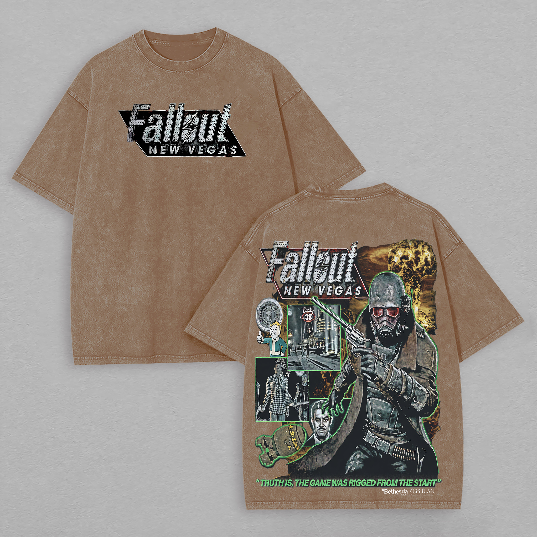 Fallout: New Vegas Printed Unisex Washed T-Shirt Image - 7