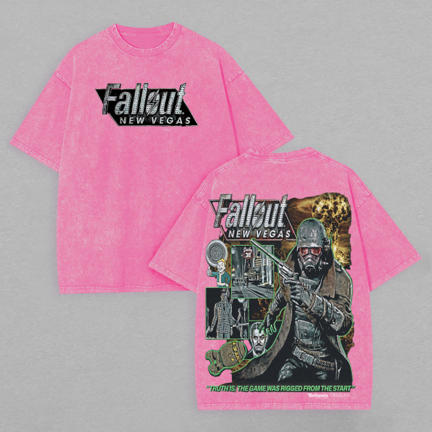 Fallout: New Vegas Printed Unisex Washed T-Shirt Image - 4