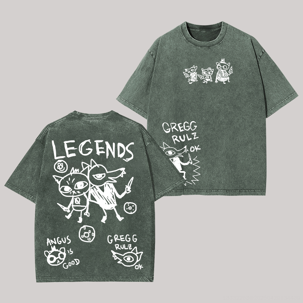 Night in the Woods Printed Unisex Washed T-Shirt Image - 3