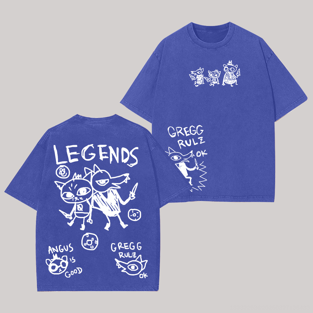 Night in the Woods Printed Unisex Washed T-Shirt Image - 5