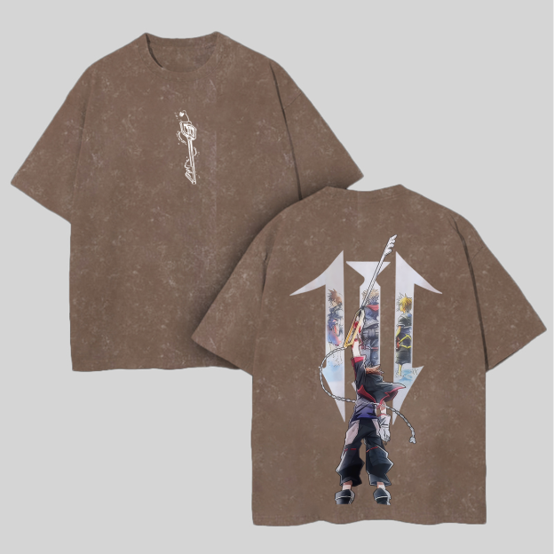 Kingdom Hearts Sora Printed Unisex Washed T-Shirt Image - 4