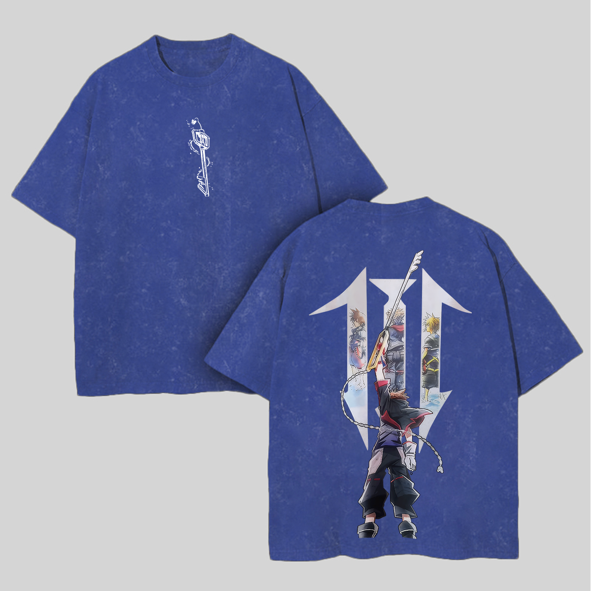 Kingdom Hearts Sora Printed Unisex Washed T-Shirt Image - 6