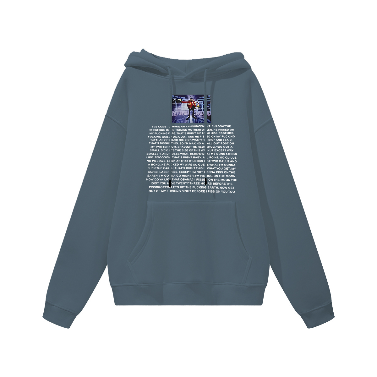 Eggman's Announcement Printed Women's Heavyweight Hoodie with Drawstring Image - 5