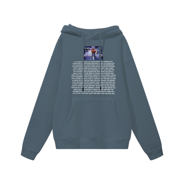 Eggman's Announcement Printed Women's Heavyweight Hoodie with Drawstring Image - 5