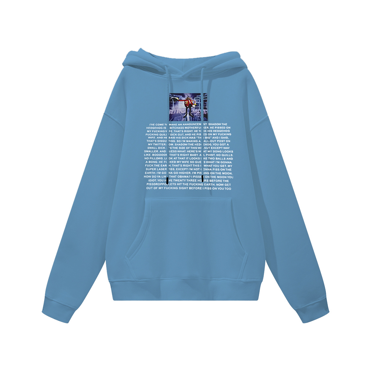 Eggman's Announcement Printed Women's Heavyweight Hoodie with Drawstring Image - 7