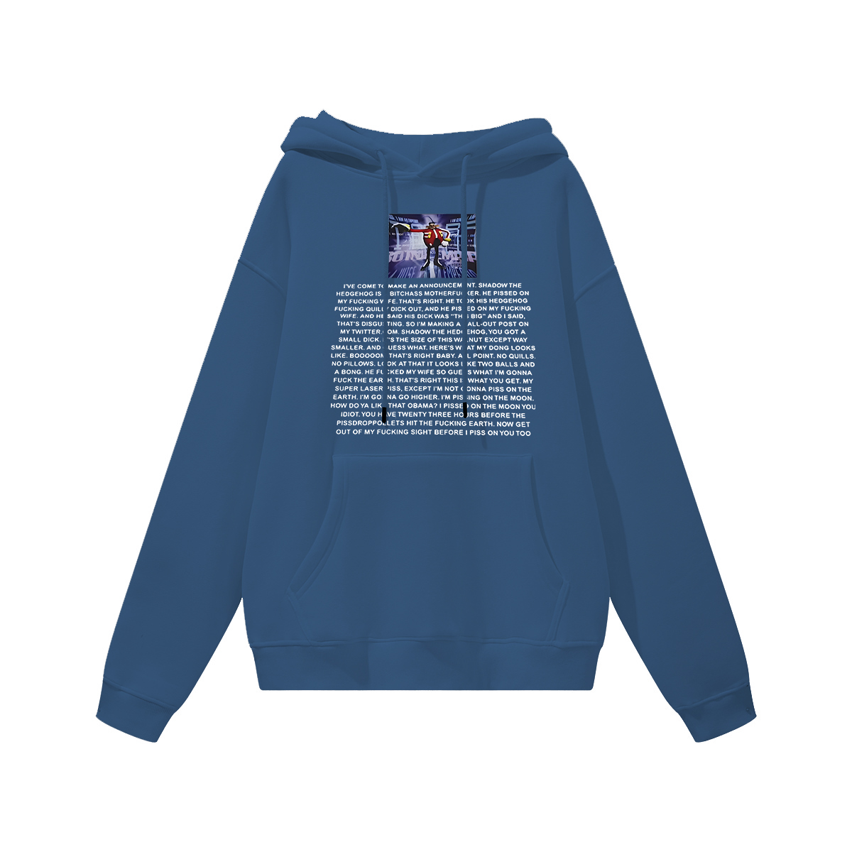Eggman's Announcement Printed Women's Heavyweight Hoodie with Drawstring Image - 6