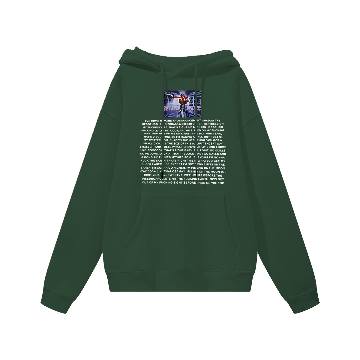 Eggman's Announcement Printed Women's Heavyweight Hoodie with Drawstring Image - 9
