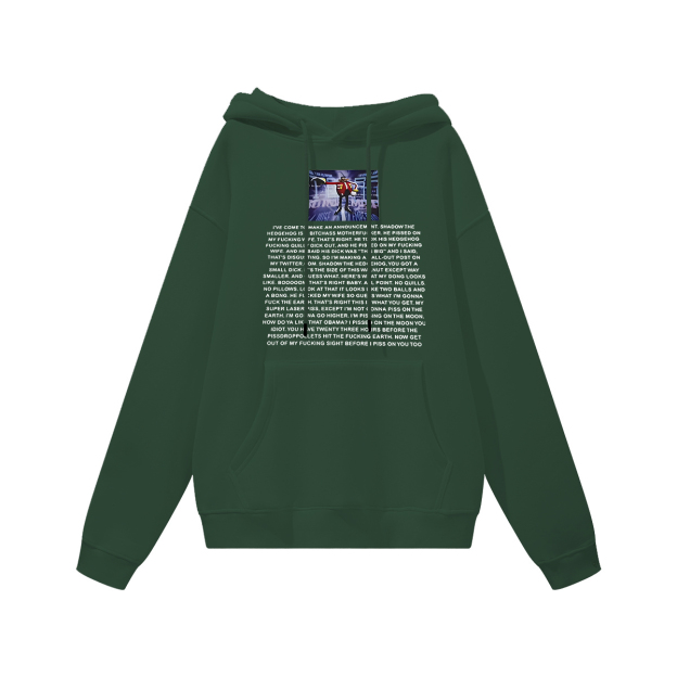 Eggman's Announcement Printed Women's Heavyweight Hoodie with Drawstring Image - 9