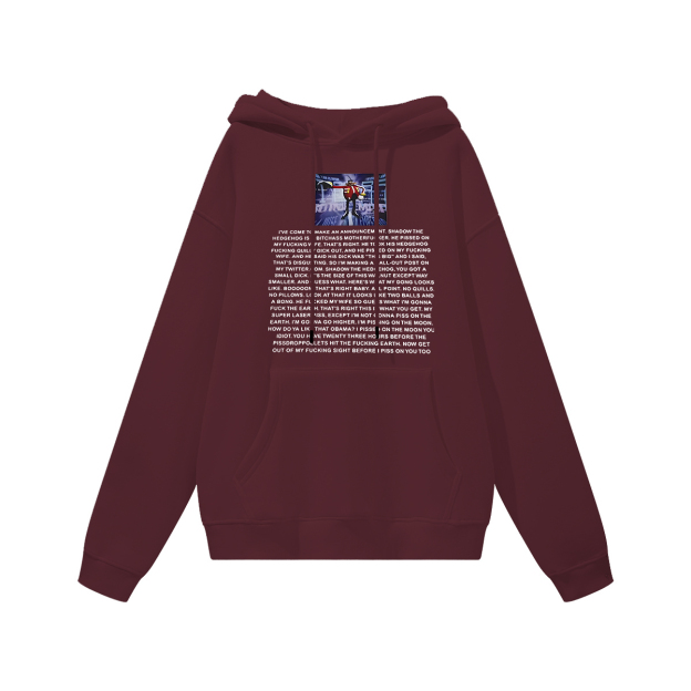 Eggman's Announcement Printed Women's Heavyweight Hoodie with Drawstring Image - 8