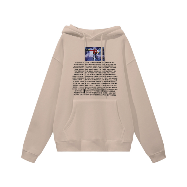 Eggman's Announcement Printed Women's Heavyweight Hoodie with Drawstring Image - 4
