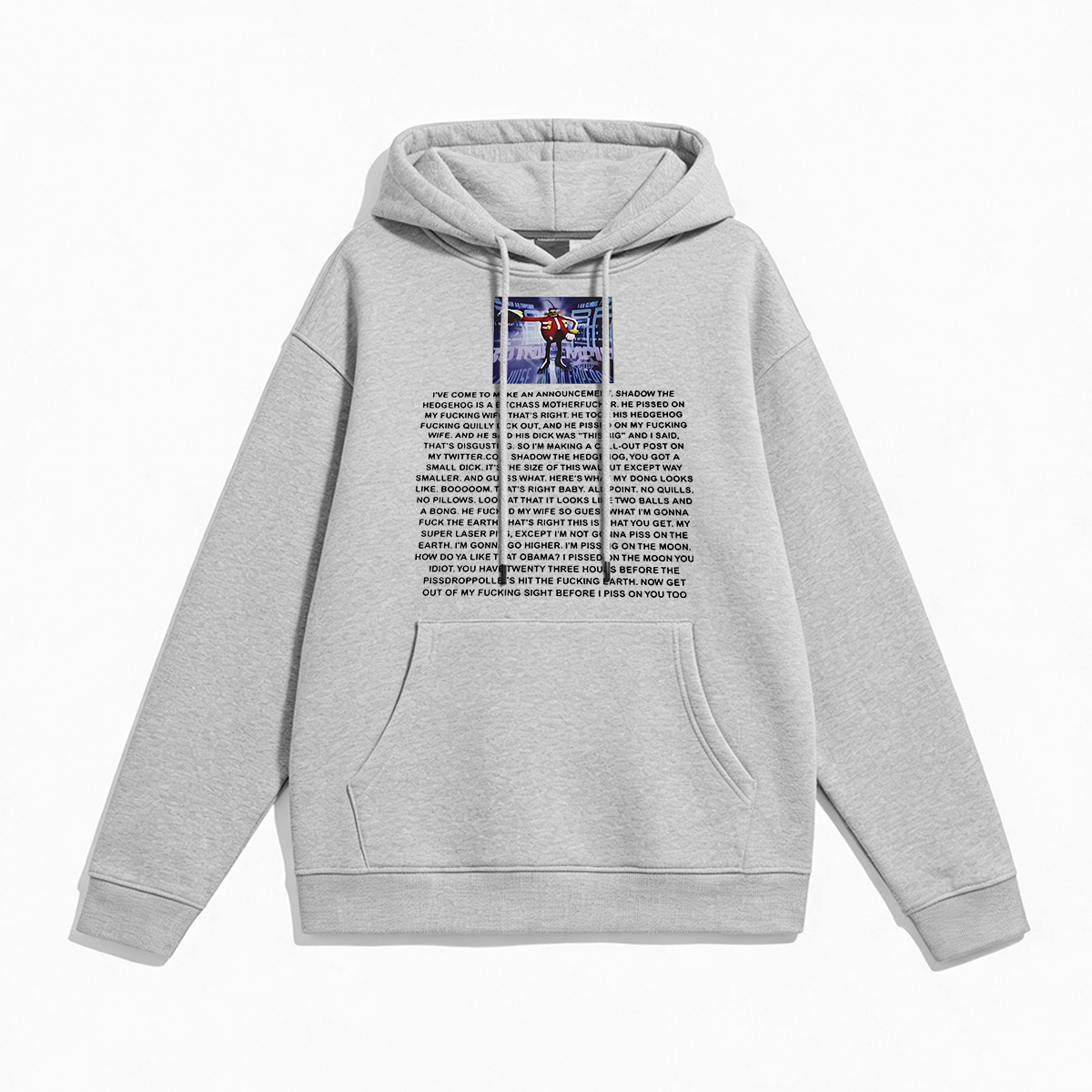 Eggman's Announcement Printed Women's Heavyweight Hoodie with Drawstring Image - 3