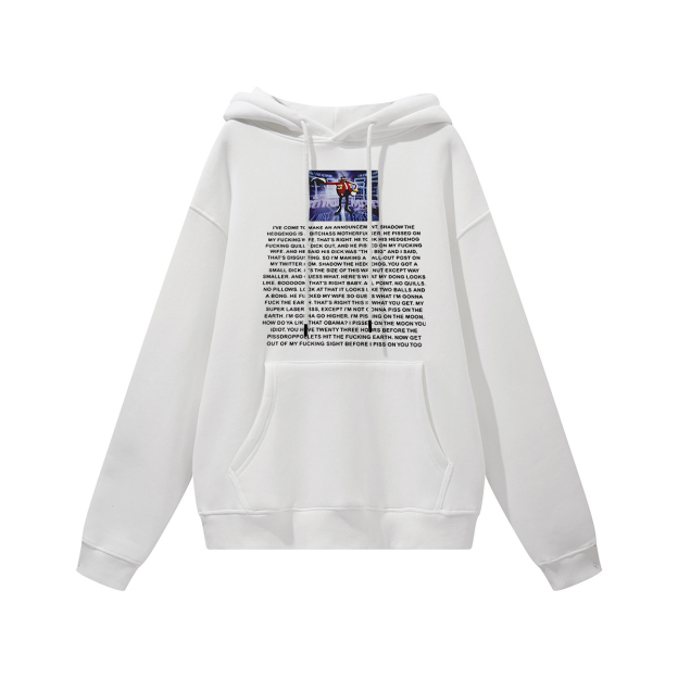 Eggman's Announcement Printed Women's Heavyweight Hoodie with Drawstring Image - 1