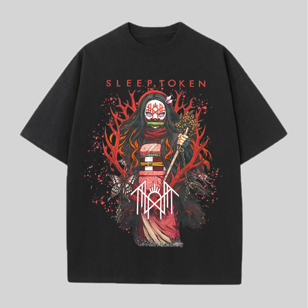Sleep Token Demon Slayer Nezuko Kamado Printed Unisex Oversized T-shirts