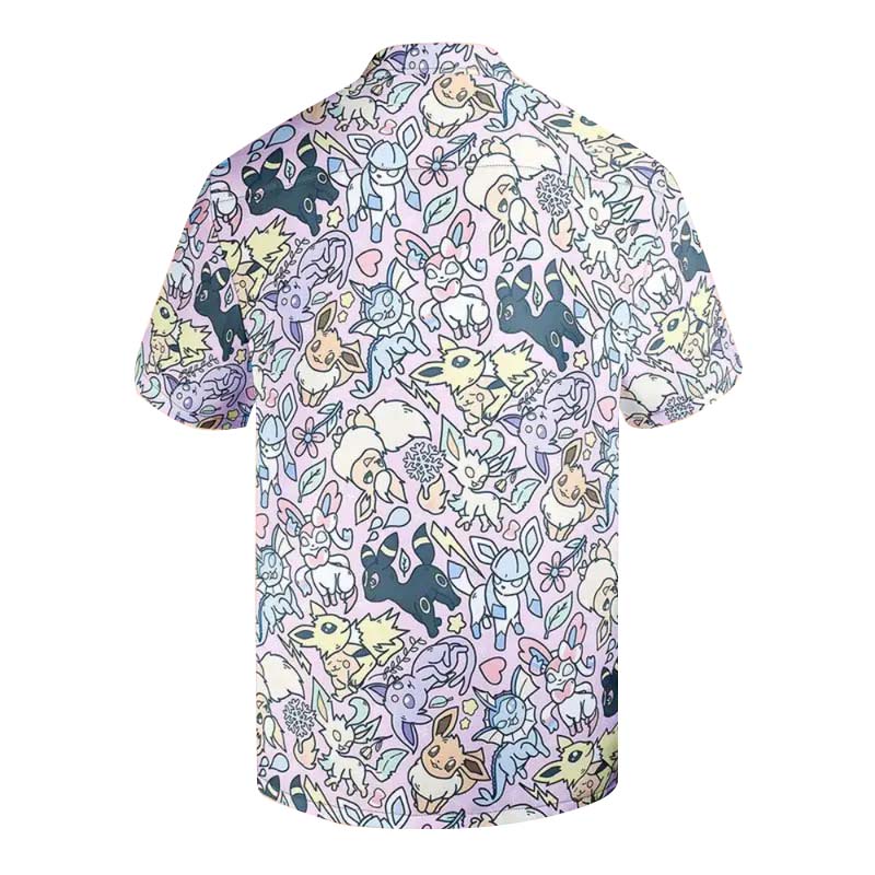  Eevee Short Sleeve Button-Up Men's Shirt Image - 2
