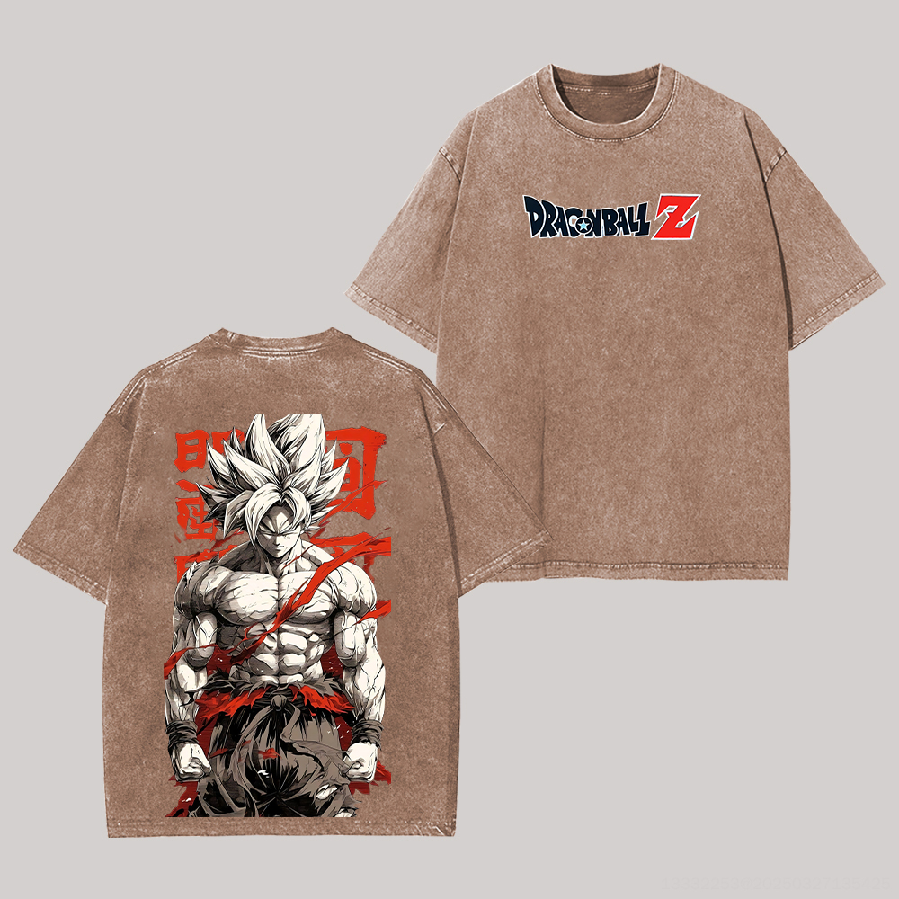 Dragon Ball Z Goku Printed Unisex Washed T-Shirt