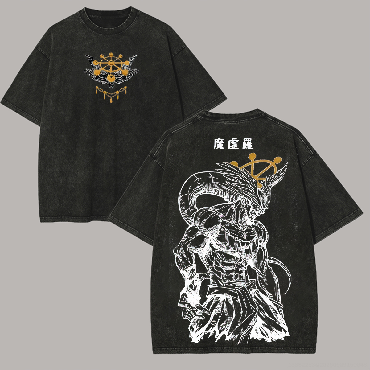 Jujutsu Kaisen Mahoraga Printed Unisex Washed T-Shirt Image - 2