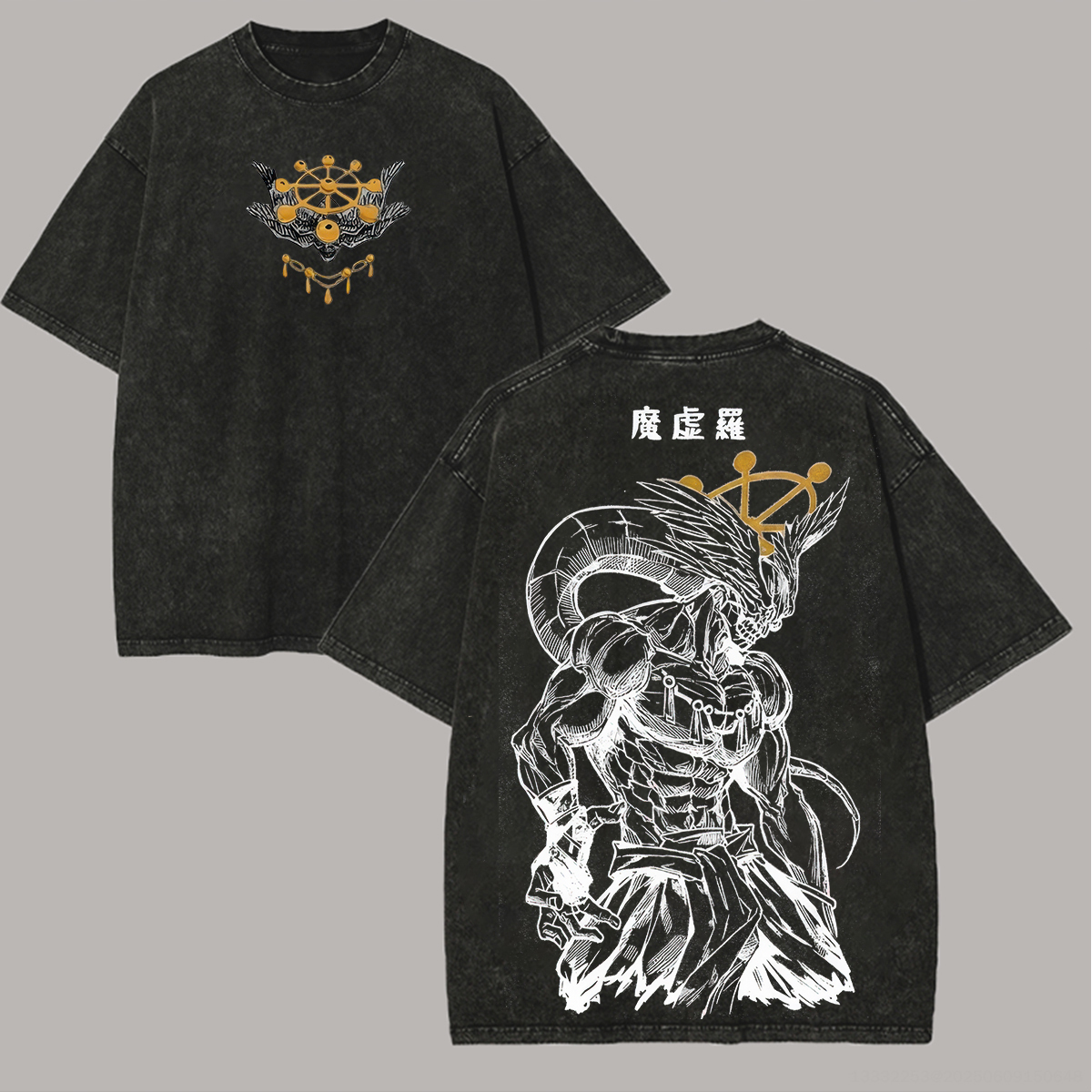 Jujutsu Kaisen Mahoraga Printed Unisex Washed T-Shirt Image - 2