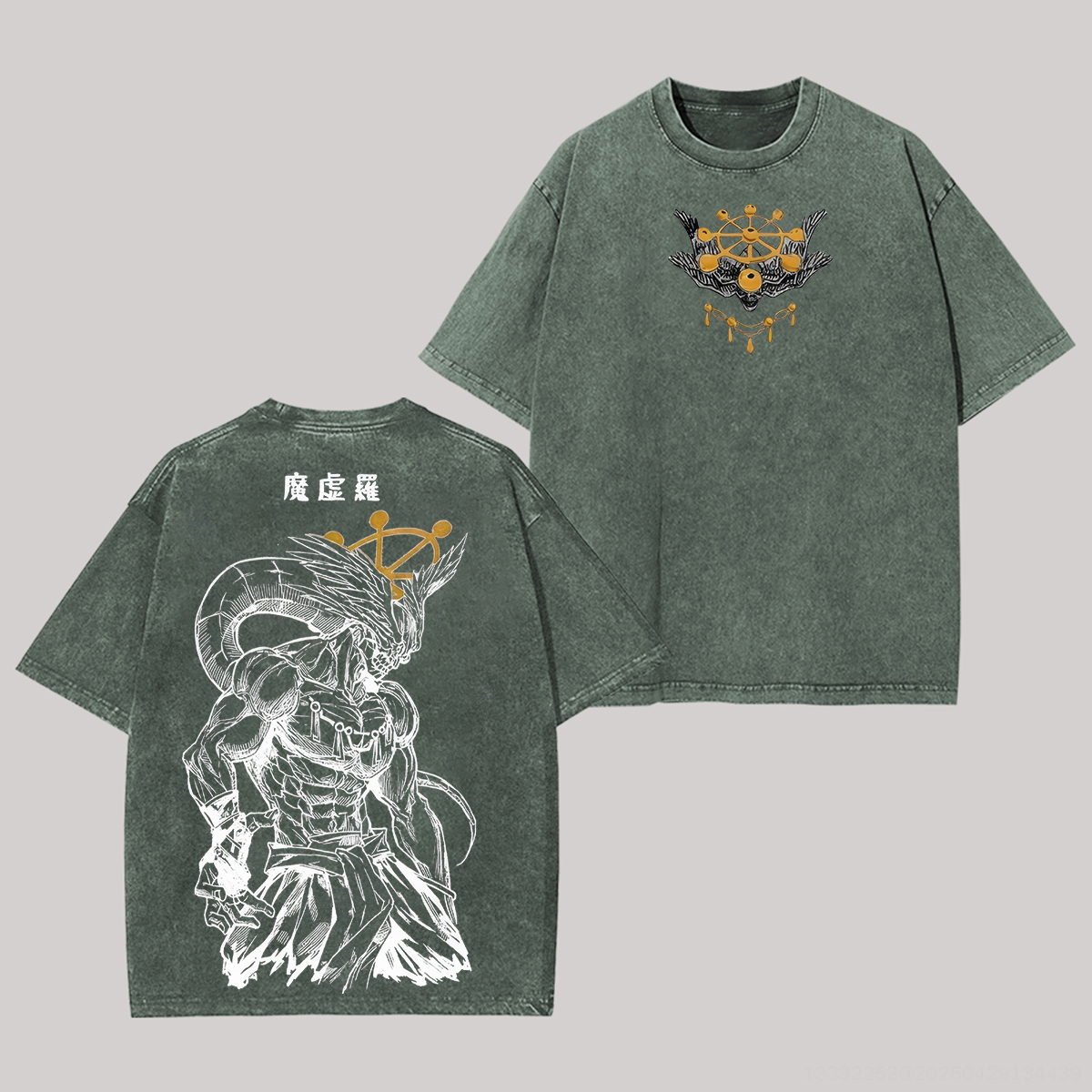 Jujutsu Kaisen Mahoraga Printed Unisex Washed T-Shirt Image - 6