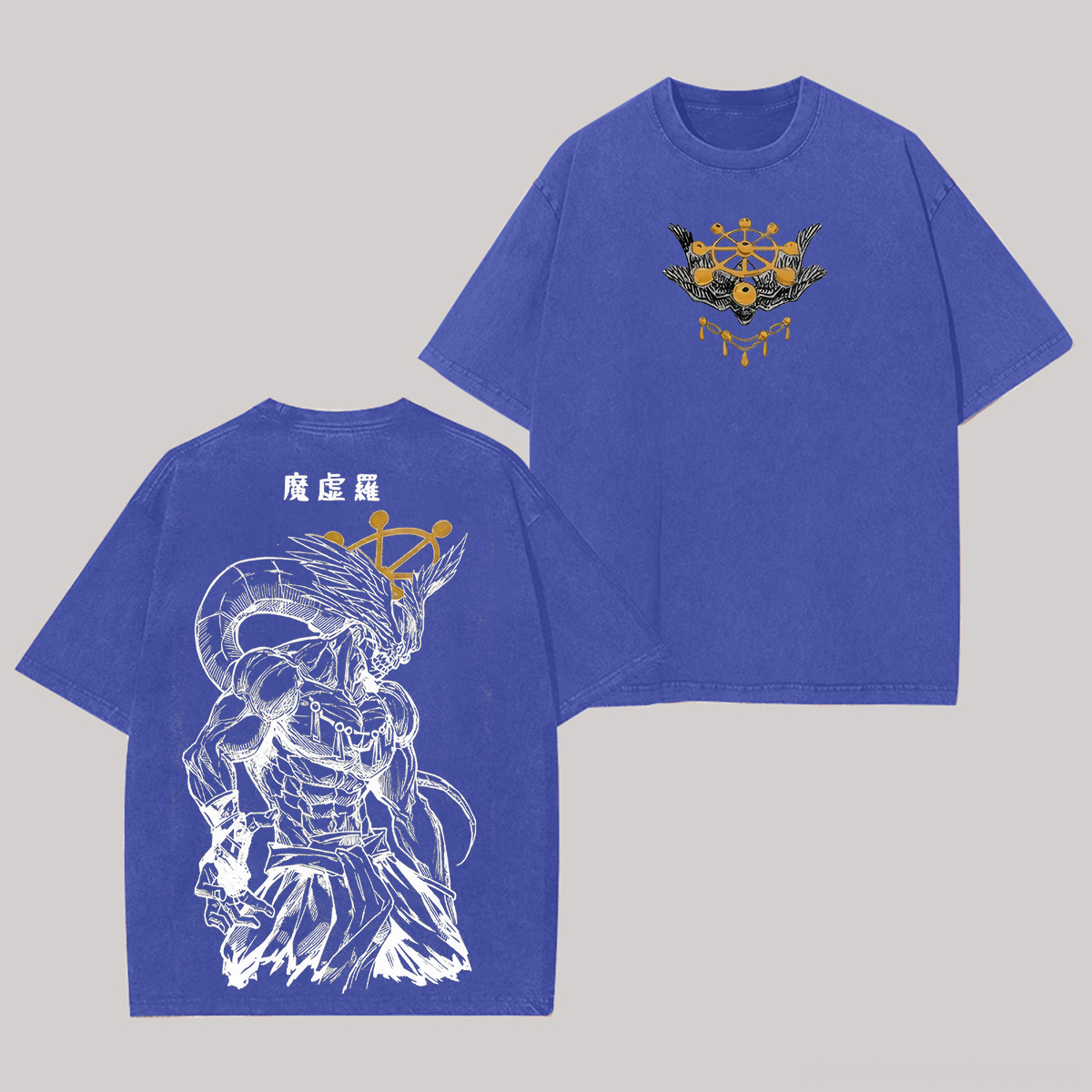 Jujutsu Kaisen Mahoraga Printed Unisex Washed T-Shirt Image - 7