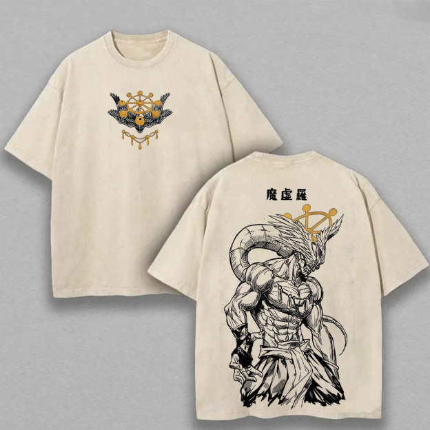 Jujutsu Kaisen Mahoraga Printed Unisex Washed T-Shirt Image - 3