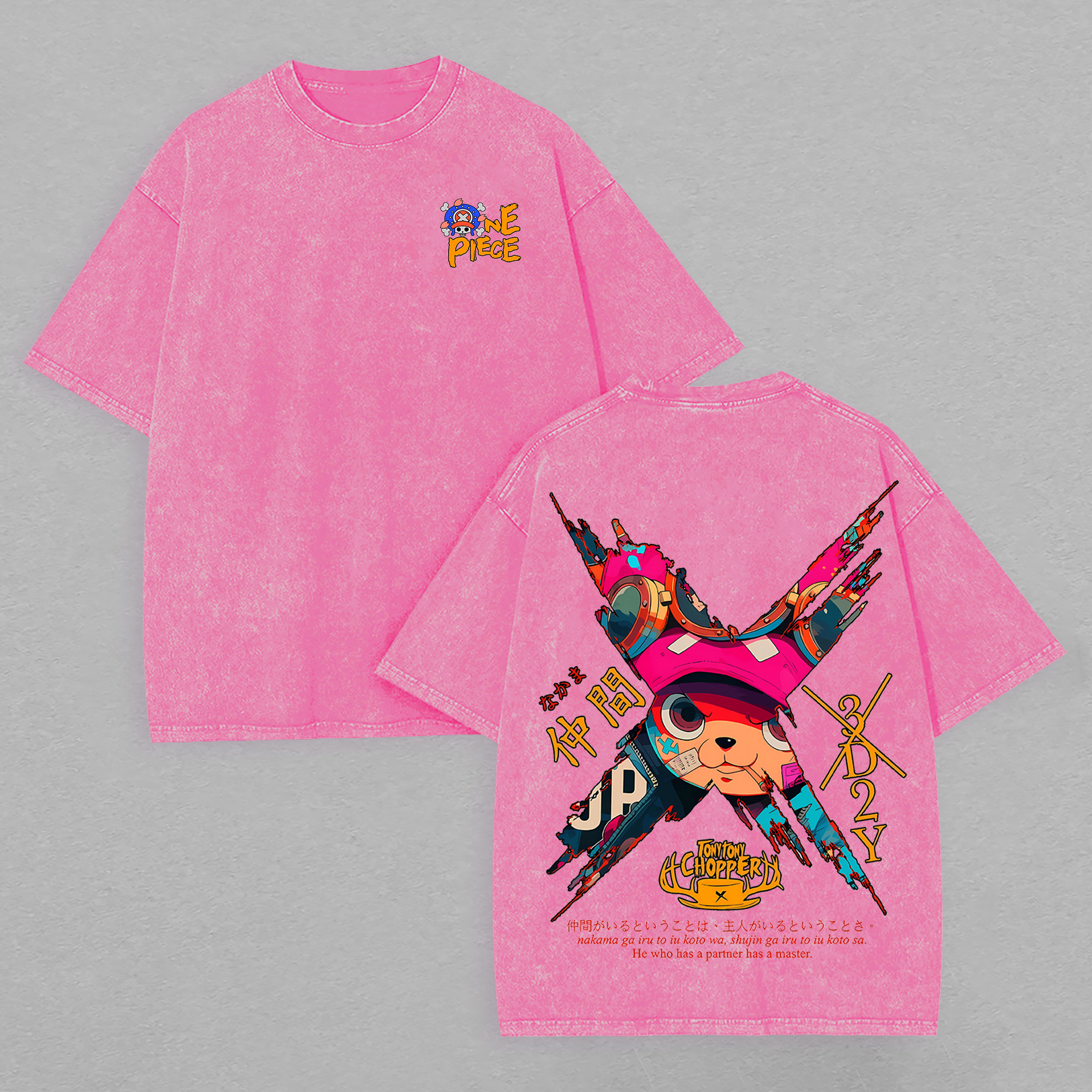 One Piece Printed Unisex Washed T-Shirt Image - 4