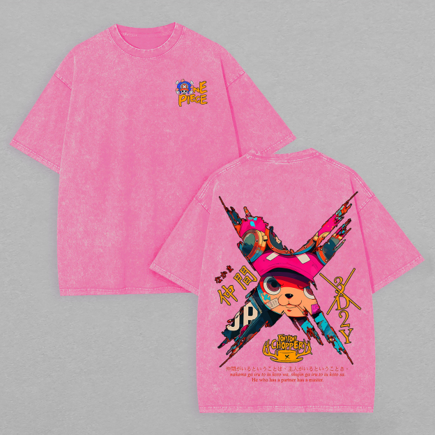 One Piece Printed Unisex Washed T-Shirt Image - 4