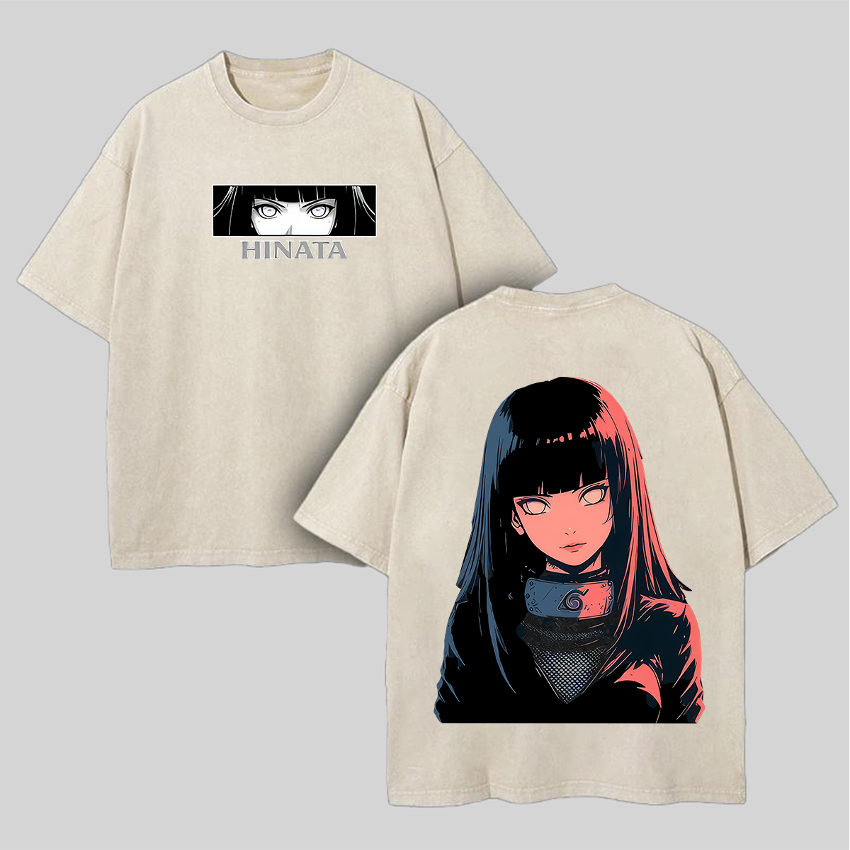 Naruto Hinata Hyuga Printed Unisex Washed T-Shirt Image - 2