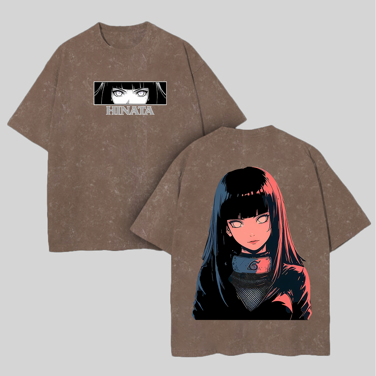 Naruto Hinata Hyuga Printed Unisex Washed T-Shirt Image - 8