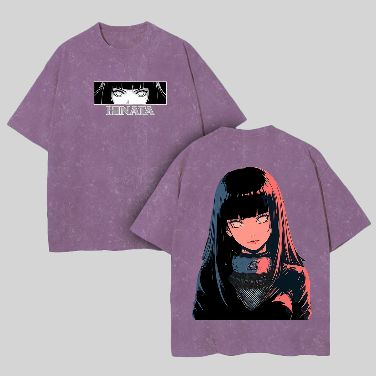Naruto Hinata Hyuga Printed Unisex Washed T-Shirt Image - 5