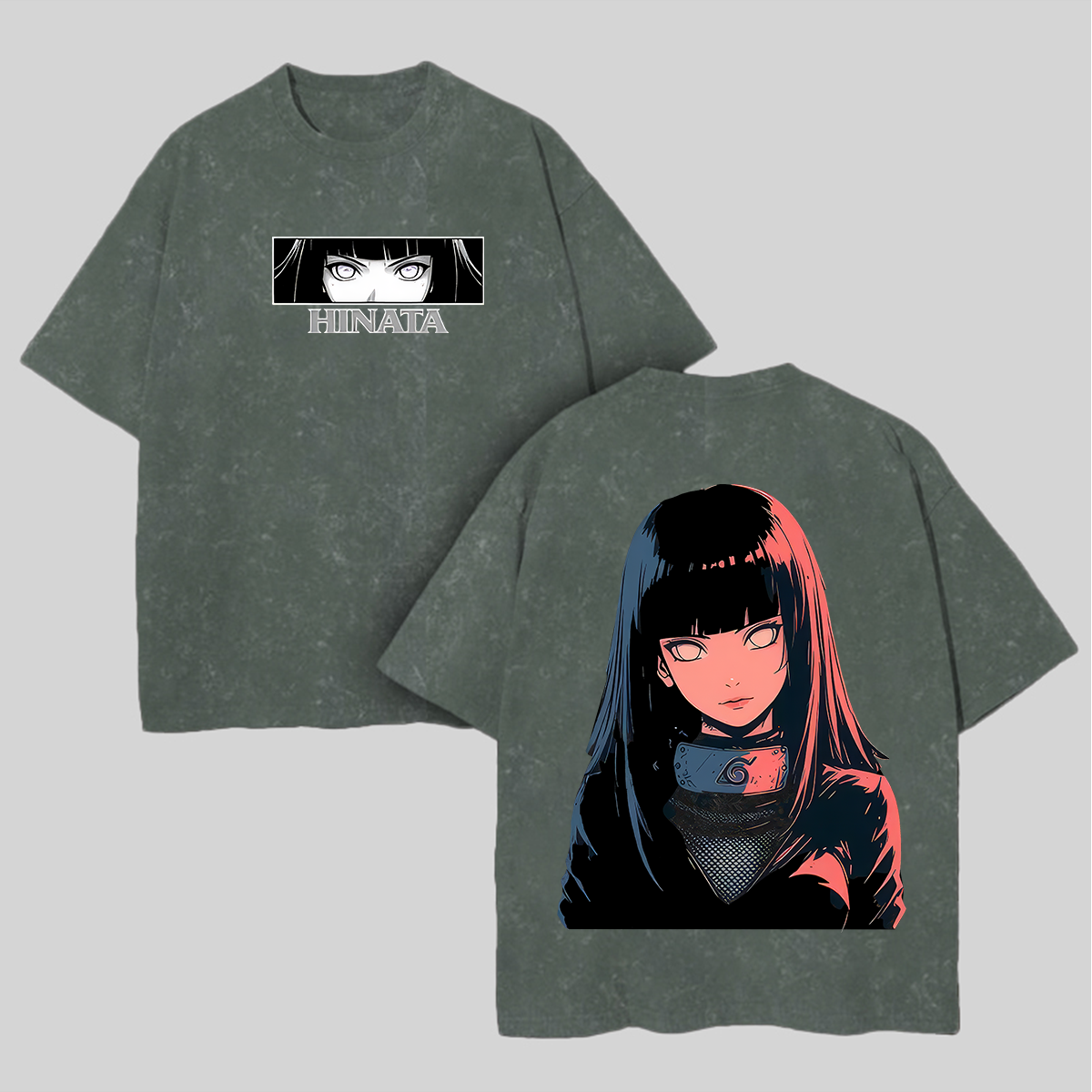 Naruto Hinata Hyuga Printed Unisex Washed T-Shirt Image - 6