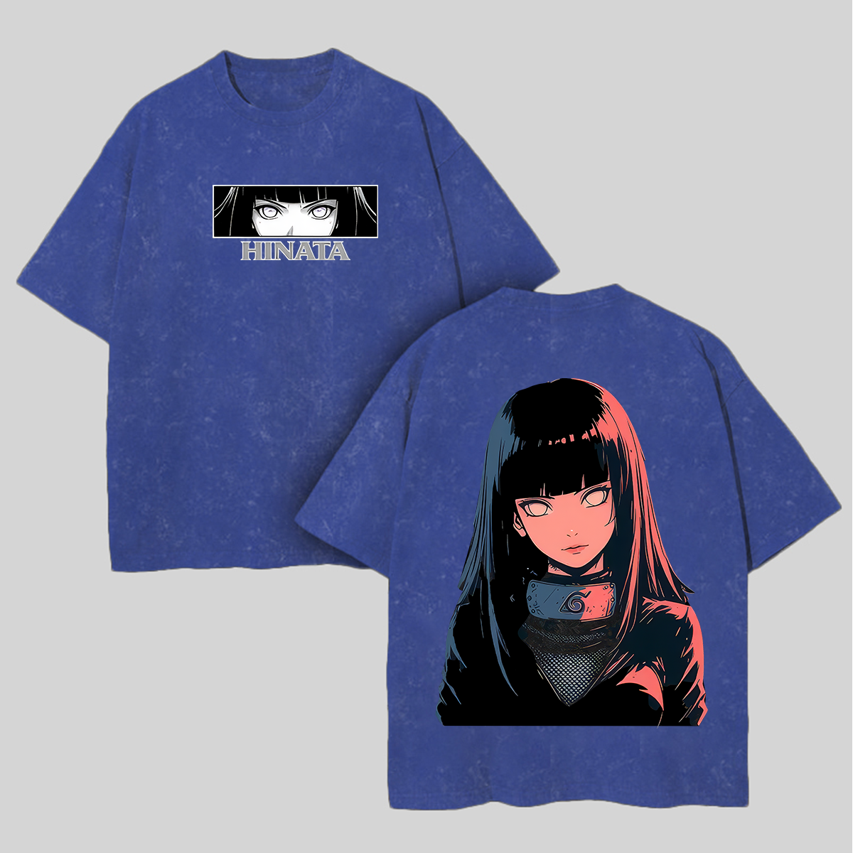 Naruto Hinata Hyuga Printed Unisex Washed T-Shirt Image - 4