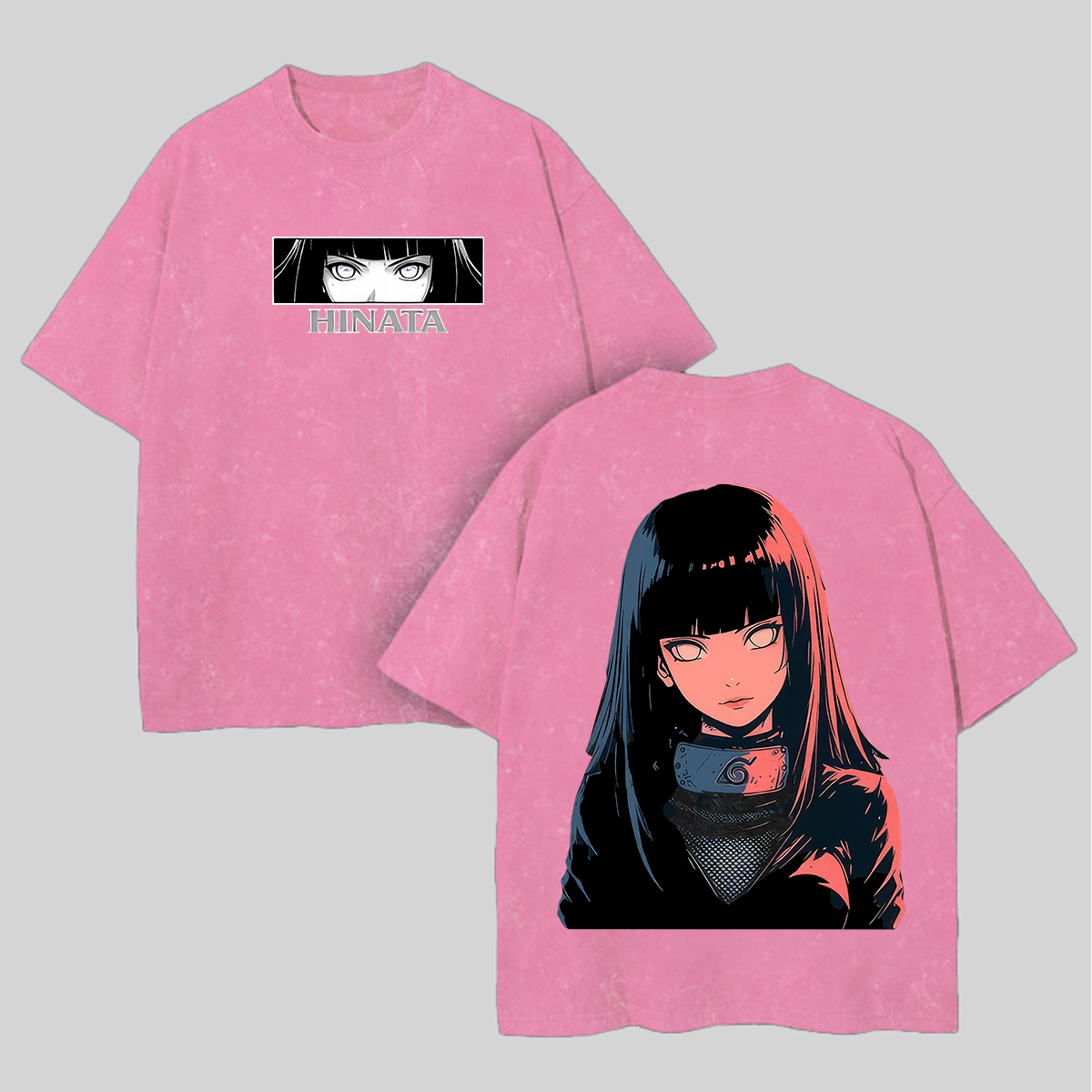 Naruto Hinata Hyuga Printed Unisex Washed T-Shirt Image - 7