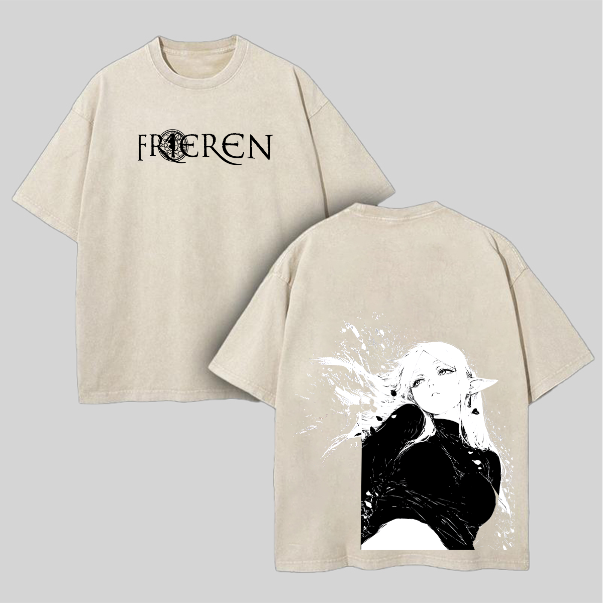 Frieren: Beyond Journey's End Printed Unisex Washed T-Shirt Image - 3