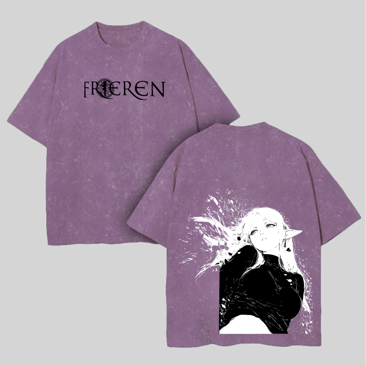 Frieren: Beyond Journey's End Printed Unisex Washed T-Shirt Image - 4