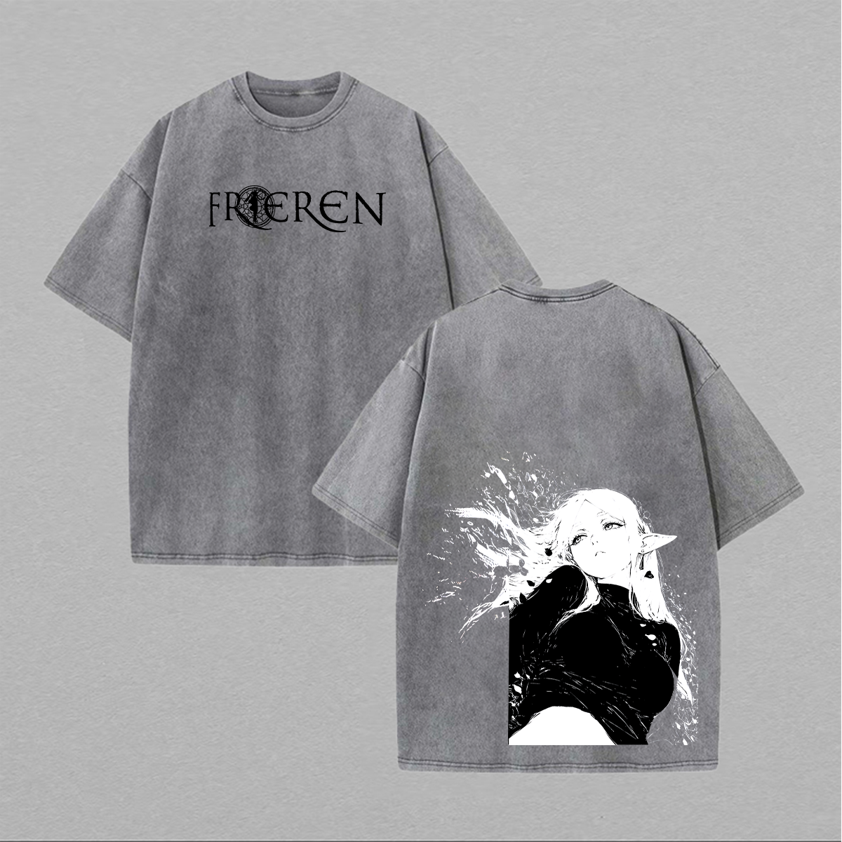 Frieren: Beyond Journey's End Printed Unisex Washed T-Shirt Image - 2