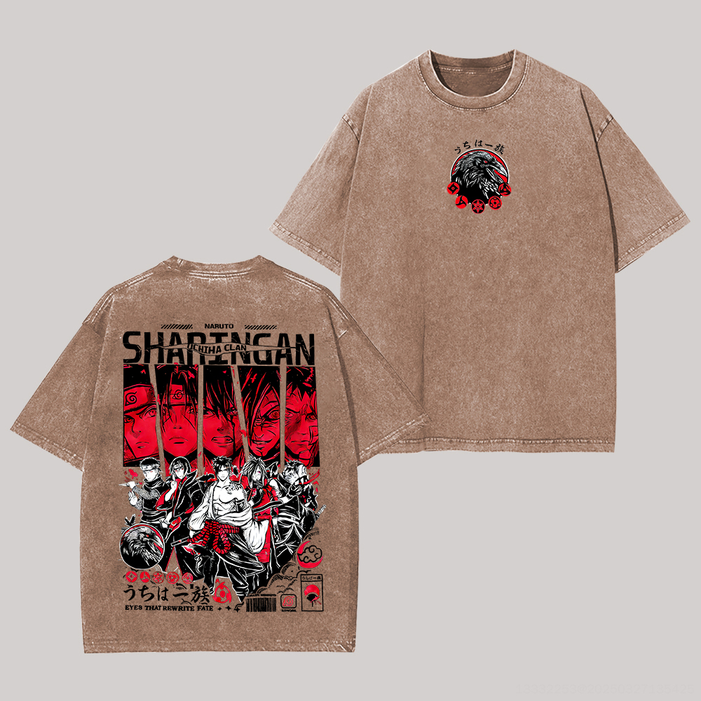 Naruto Printed Unisex Washed T-Shirt Image - 4