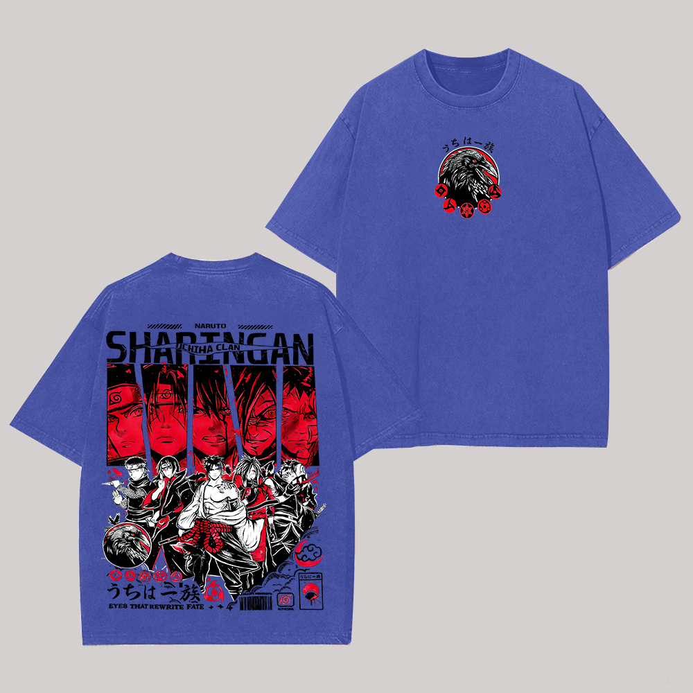Naruto Printed Unisex Washed T-Shirt Image - 5
