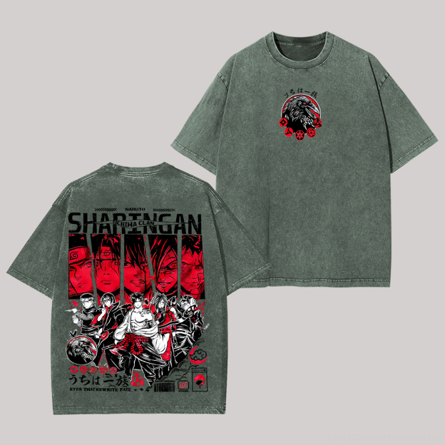 Naruto Printed Unisex Washed T-Shirt Image - 6