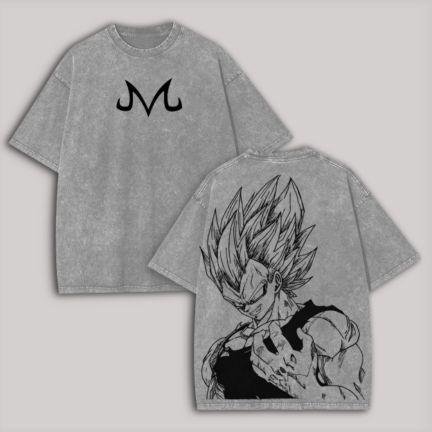 Dragon Ball Z Vegeta Printed Unisex Washed T-Shirt Image - 1