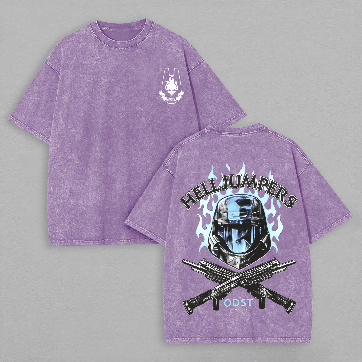 Halo Helljumpers Printed Unisex Washed T-Shirt Image - 5