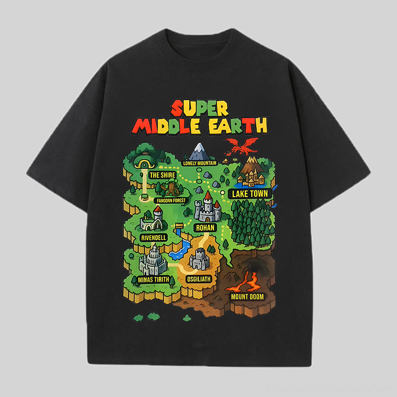 The Lord of the Rings Super Middle Earth Printed Unisex Oversized T-shirt Image - 3