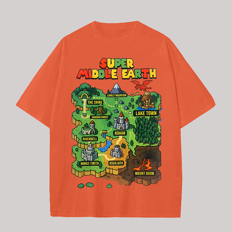 The Lord of the Rings Super Middle Earth Printed Unisex Oversized T-shirt Image - 4