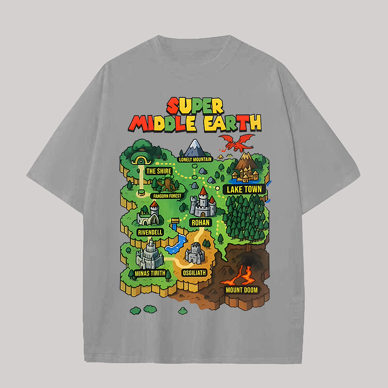 The Lord of the Rings Super Middle Earth Printed Unisex Oversized T-shirt Image - 5