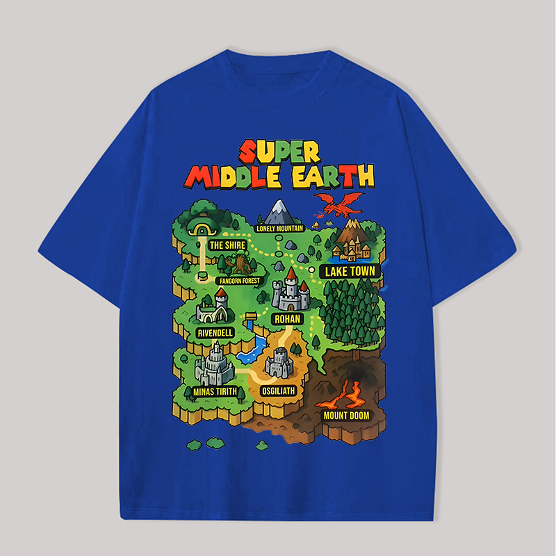 The Lord of the Rings Super Middle Earth Printed Unisex Oversized T-shirt Image - 6