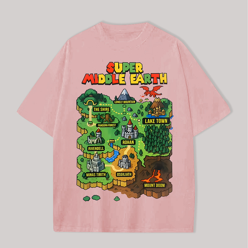 The Lord of the Rings Super Middle Earth Printed Unisex Oversized T-shirt Image - 7