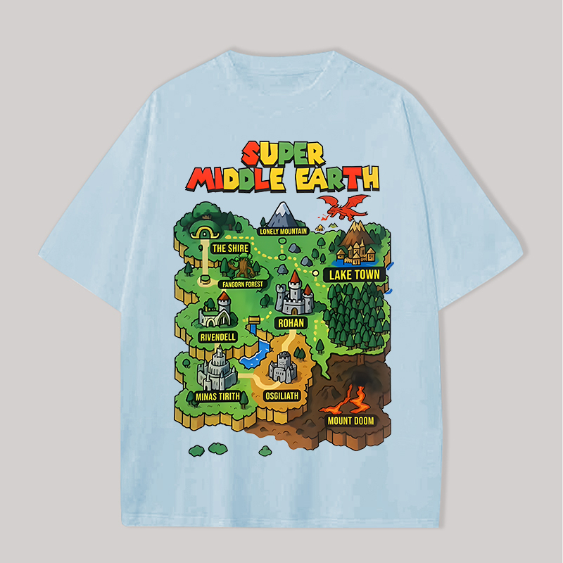 The Lord of the Rings Super Middle Earth Printed Unisex Oversized T-shirt Image - 10