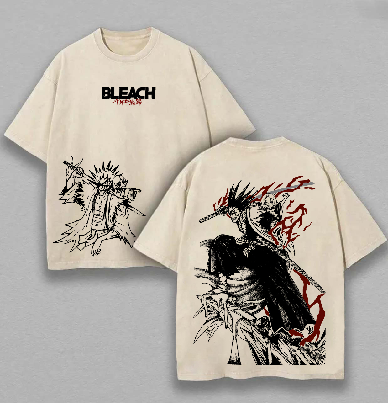 Bleach Printed Unisex Washed T-Shirt Image - 1